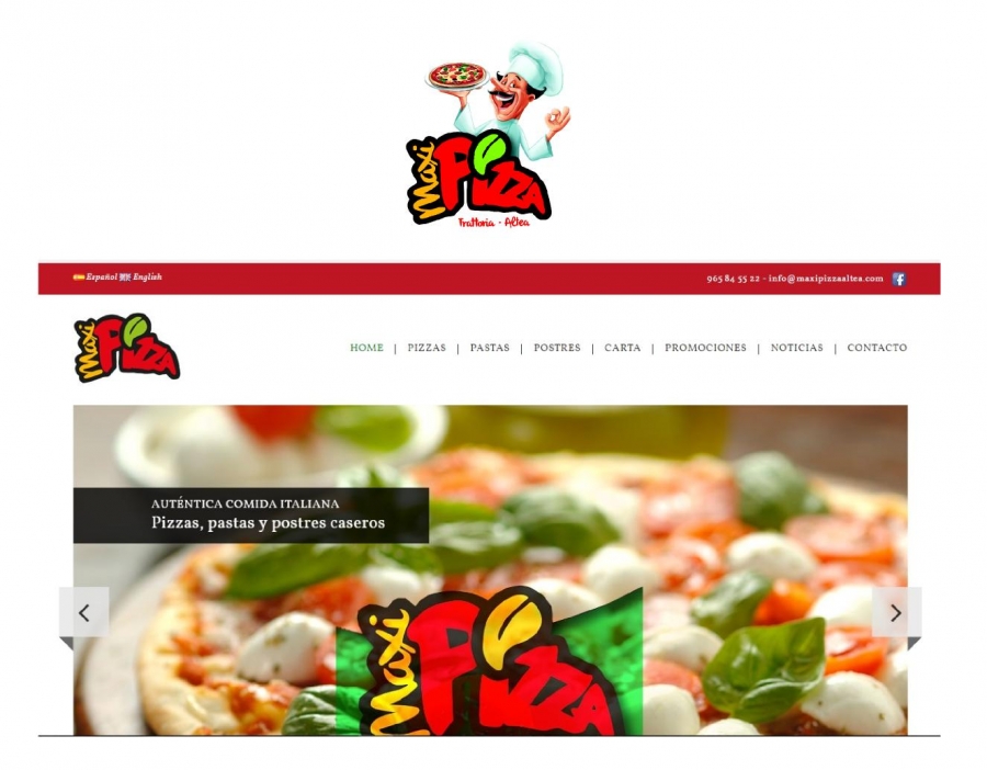 DISEÑO WEB MAXI PIZZA ALTEA PIZZERÍA